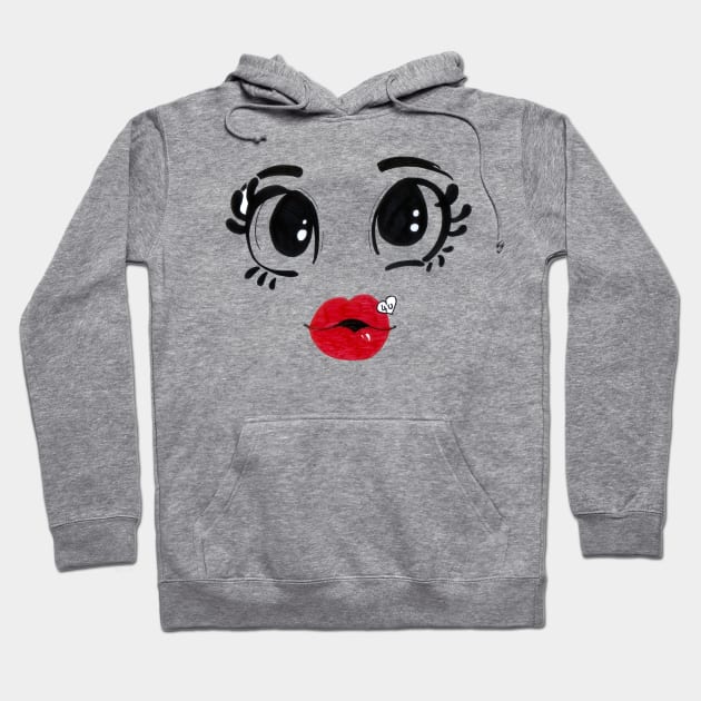 Cute Big Eyes Hoodie by BalumbaArt